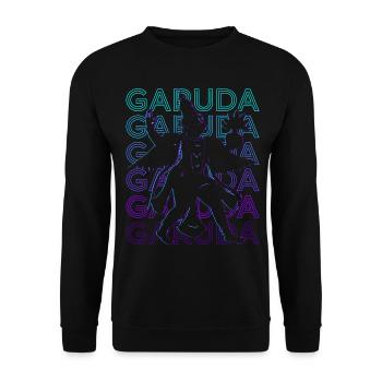 Garuda Antike Hindu-Mythologie Retro - Unisex Pullover - Schwarz - Vorne - Alina (178cm) & Michal (187cm)
