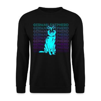 German Shepherd Retro - Unisex Sweatshirt - black - Front - Alina (178cm) & Michal (187cm)