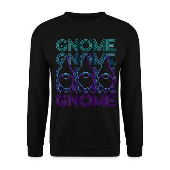 Gnome Elfe Nain Rétro - Sweat-shirt Unisexe - noir - Devant - Alina (178cm) & Michal (187cm)