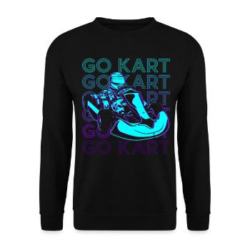 Go Kart Racing Go Kart Racer Rétro - Sweat-shirt Unisexe - noir - Devant - Alina (178cm) & Michal (187cm)