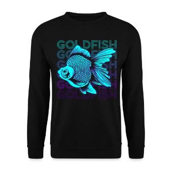 Goldfish Retro - Unisex Sweatshirt - black - Front - Alina (178cm) & Michal (187cm)