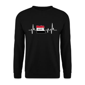 Heartbeat Design Egyptian Flag Egypt - Unisex Sweatshirt - black - Front - Alina (178cm) & Michal (187cm)