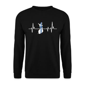 Herzschlag Design Finnland Finnland - Unisex Pullover - Schwarz - Vorne - Alina (178cm) & Michal (187cm)