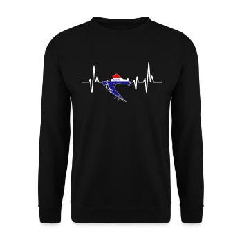 Heartbeat Design Drapeau croate Croatie - Sweat-shirt Unisexe - noir - Devant - Alina (178cm) & Michal (187cm)