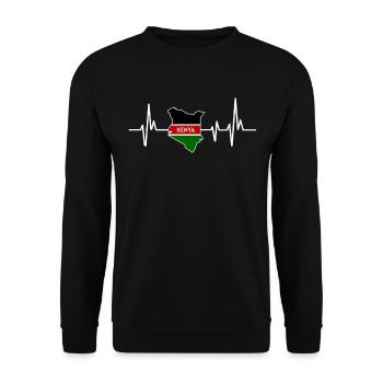Heartbeat Design Kenyan Flag Kenya - Unisex Sweatshirt - black - Front - Alina (178cm) & Michal (187cm)