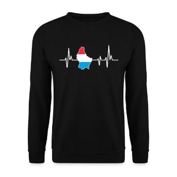 Heartbeat Design Luxembourg Flag Luxembourg - Unisex Sweatshirt - black - Front - Alina (178cm) & Michal (187cm)