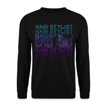 Friseur Friseurin Friseurin Retro - Unisex Pullover - Schwarz - Vorne - Alina (178cm) & Michal (187cm)