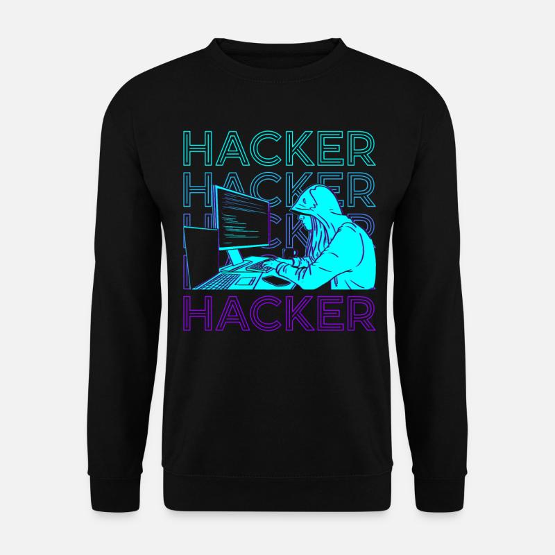 Hacker Hacking Hack Coding Programmierung Retro - Unisex Pullover - Schwarz
