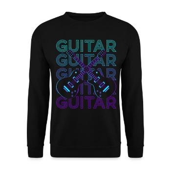 Guitar Player Guitarist Retro - Unisex Sweatshirt - black - Front - Alina (178cm) & Michal (187cm)