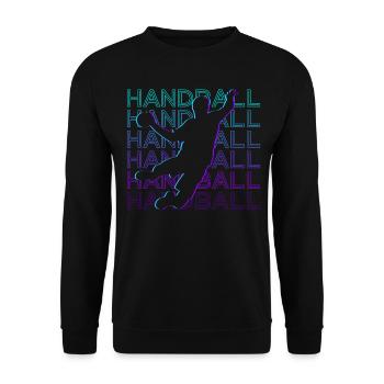 Joueur de handball Retro - Sweat-shirt Unisexe - noir - Devant - Alina (178cm) & Michal (187cm)