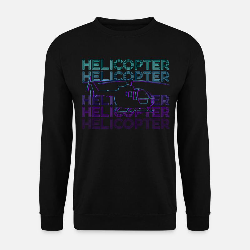 Helicopter Pilot Chopper Copter Retro - Unisex Sweatshirt - black
