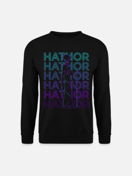 Hathor Ägyptische Göttin Altes Ägypten Retro - Unisex Pullover - Schwarz
