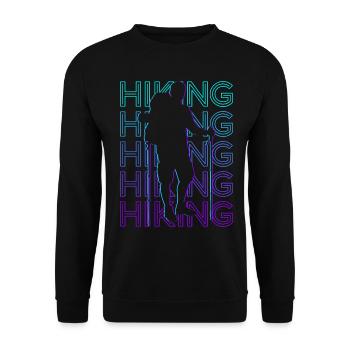 Wandern Wanderer Wanderer Retro - Unisex Pullover - Schwarz - Vorne - Alina (178cm) & Michal (187cm)