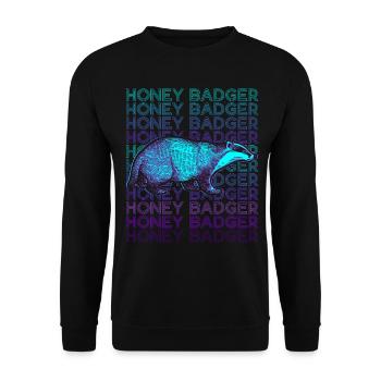 Miel Blaireau Rétro - Sweat-shirt Unisexe - noir - Devant - Alina (178cm) & Michal (187cm)