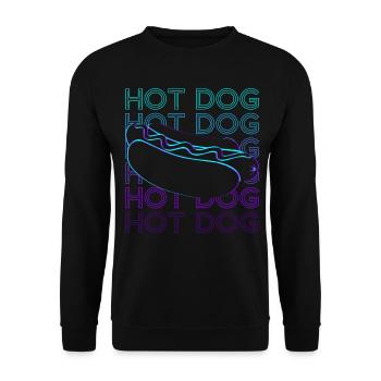 Hot Dog Rétro - Sweat-shirt Unisexe - noir - Devant - Alina (178cm) & Michal (187cm)