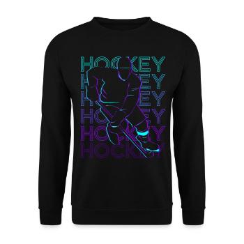 Joueur de hockey Hockey sur glace Rétro - Sweat-shirt Unisexe - noir - Devant - Alina (178cm) & Michal (187cm)