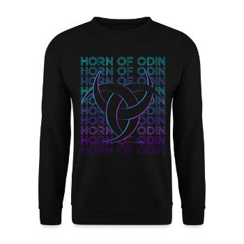 Celtic Knot Horn par Odin Viking Retro - Sweat-shirt Unisexe - noir - Devant - Alina (178cm) & Michal (187cm)