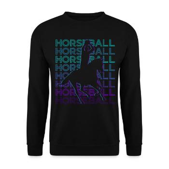 Horseball Player Retro - Unisex Pullover - Schwarz - Vorne - Alina (178cm) & Michal (187cm)