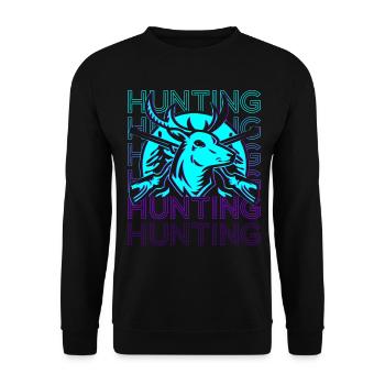 Red Deer Hunting Red Retro - Unisex Sweatshirt - black - Front - Alina (178cm) & Michal (187cm)