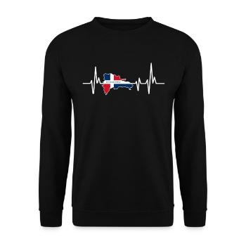 Heartbeat Design Flag Dominican Republic - Unisex Sweatshirt - black - Front - Alina (178cm) & Michal (187cm)