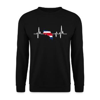 Heartbeat Design Costa Rica Flag - Unisex Sweatshirt - black - Front - Alina (178cm) & Michal (187cm)