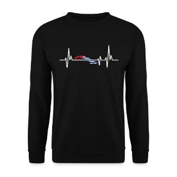 Heartbeat Design Cuban Flag Cuba - Unisex Sweatshirt - black - Front - Alina (178cm) & Michal (187cm)