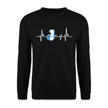 Heartbeat Design Guatemala Flag - Unisex Sweatshirt - black - Front - Alina (178cm) & Michal (187cm)