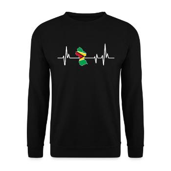 Heartbeat Design Drapeau guyanais Guyana - Sweat-shirt Unisexe - noir - Devant - Alina (178cm) & Michal (187cm)