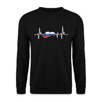Slovakia Slovak Heartbeat Design - Unisex Sweatshirt - black - Front - Alina (178cm) & Michal (187cm)