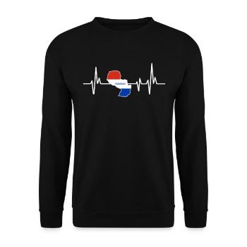 Heartbeat Design Drapeau paraguayen Paraguay - Sweat-shirt Unisexe - noir - Devant - Alina (178cm) & Michal (187cm)