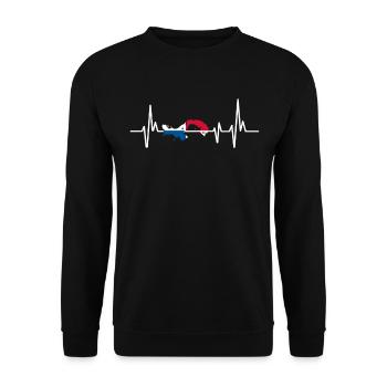 Heartbeat Design Drapeau panaméen Panama - Sweat-shirt Unisexe - noir - Devant - Alina (178cm) & Michal (187cm)