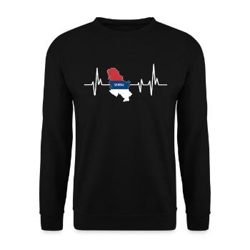 Heartbeat Design Drapeaux serbes Serbie - Sweat-shirt Unisexe - noir - Devant - Alina (178cm) & Michal (187cm)