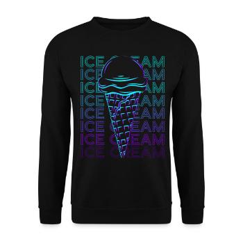 Ice Cream Retro - Unisex Sweatshirt - black - Front - Alina (178cm) & Michal (187cm)