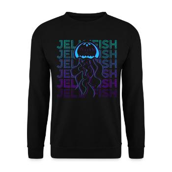 Qualle Retro - Unisex Pullover - Schwarz - Vorne - Alina (178cm) & Michal (187cm)
