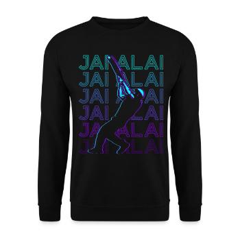 Jai Alai Player Retro - Unisex Sweatshirt - black - Front - Alina (178cm) & Michal (187cm)