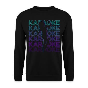 Karaoké Chanteur Rétro - Sweat-shirt Unisexe - noir - Devant - Alina (178cm) & Michal (187cm)