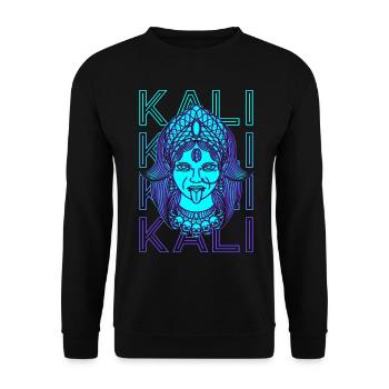 Kali Hindu-Göttin Antike Göttin Hindu-Mythologie - Unisex Pullover - Schwarz - Vorne - Alina (178cm) & Michal (187cm)