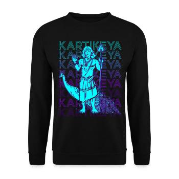 Kartikeya Hindu Gott Hindu Mythologie Antiker Gott - Unisex Pullover - Schwarz - Vorne - Alina (178cm) & Michal (187cm)