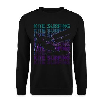 Kitesurfen Kitesurfer Kiteboarding Retro - Unisex Pullover - Schwarz - Vorne - Alina (178cm) & Michal (187cm)