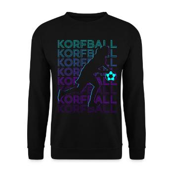 Korfball Player Retro - Unisex Sweatshirt - black - Front - Alina (178cm) & Michal (187cm)