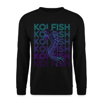 Koi Fish Carp Poisson Japonais Rétro - Sweat-shirt Unisexe - noir - Devant - Alina (178cm) & Michal (187cm)
