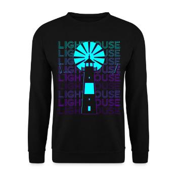 Lighthouse Retro - Unisex Sweatshirt - black - Front - Alina (178cm) & Michal (187cm)