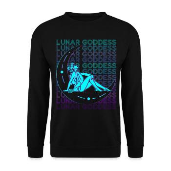 Moon Goddess Wicca Pagan Retro - Unisex Sweatshirt - black - Front - Alina (178cm) & Michal (187cm)