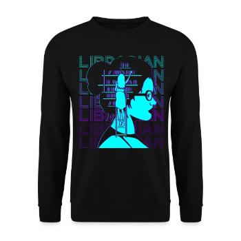 Bibliothécaire Rétro - Sweat-shirt Unisexe - noir - Devant - Alina (178cm) & Michal (187cm)