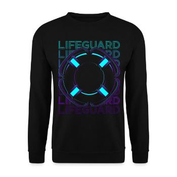 Rettungsschwimmer Retro - Unisex Pullover - Schwarz - Vorne - Alina (178cm) & Michal (187cm)