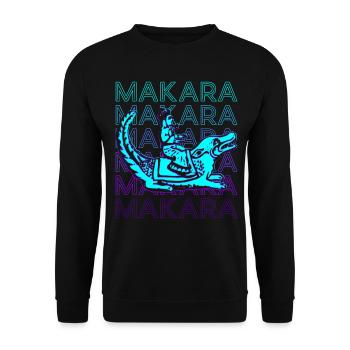 Makara Hindu-Mythologie Antike Hindu-Retro - Unisex Pullover - Schwarz - Vorne - Alina (178cm) & Michal (187cm)