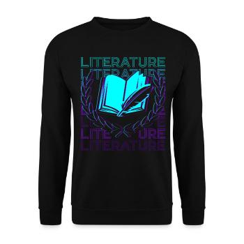 Literature English Books Literary Retro - Unisex Sweatshirt - black - Front - Alina (178cm) & Michal (187cm)