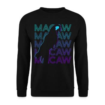 Macaw Parrot Retro - Unisex Sweatshirt - black - Front - Alina (178cm) & Michal (187cm)