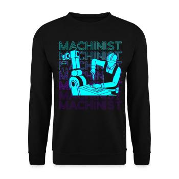 Cutting Machine Operator Cnc Machine Operator Retro - Unisex Sweatshirt - black - Front - Alina (178cm) & Michal (187cm)