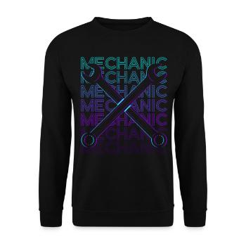 Mechaniker Retro - Unisex Pullover - Schwarz - Vorne - Alina (178cm) & Michal (187cm)
